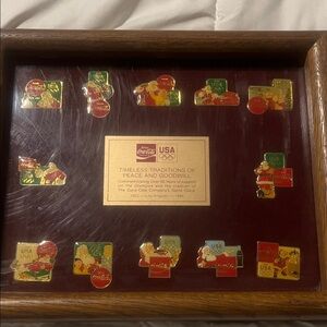 Coca-Cola USA Gold and Red Pin Collection